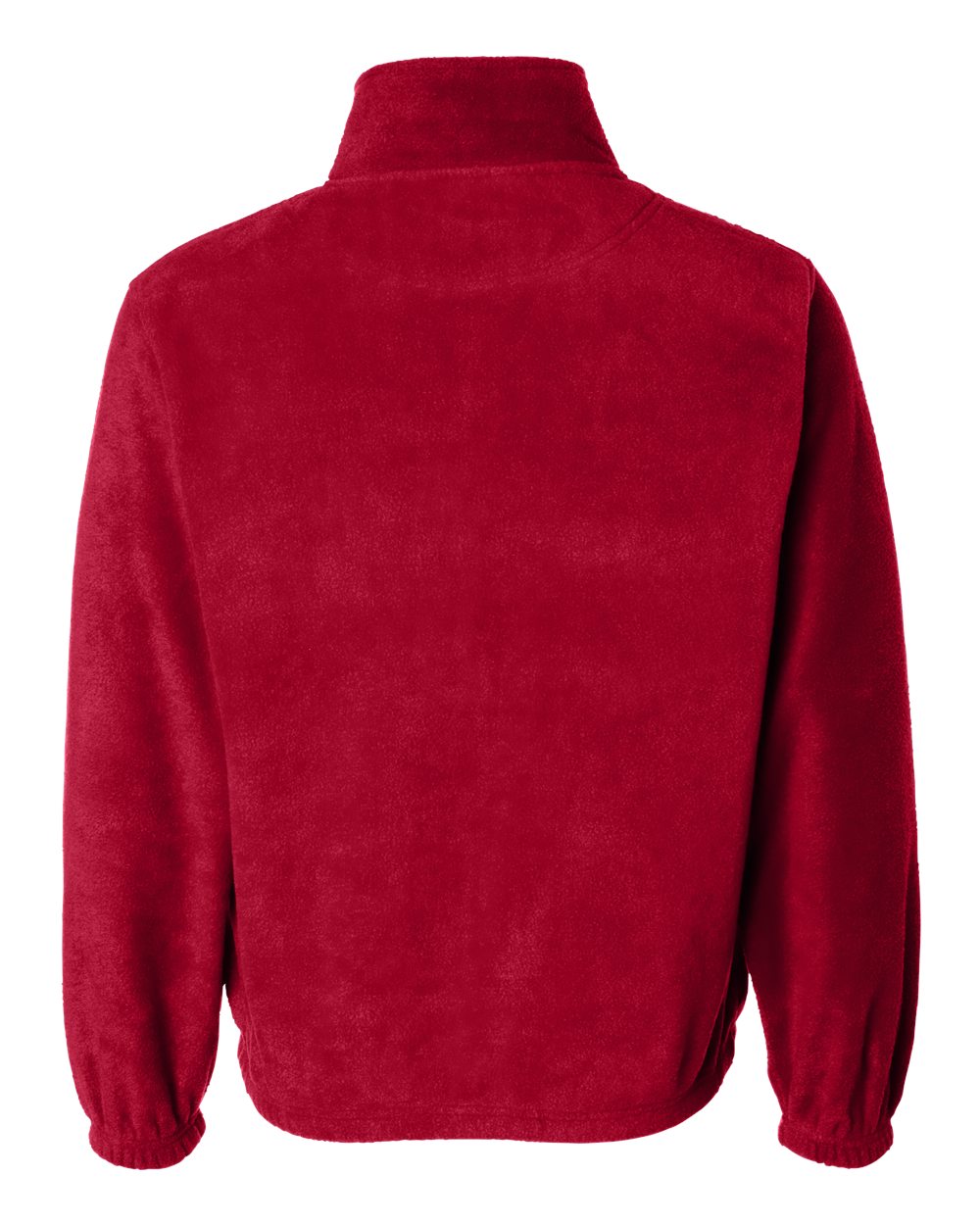 Rear View of Red Fleece Full-Zip Jacket - 3061