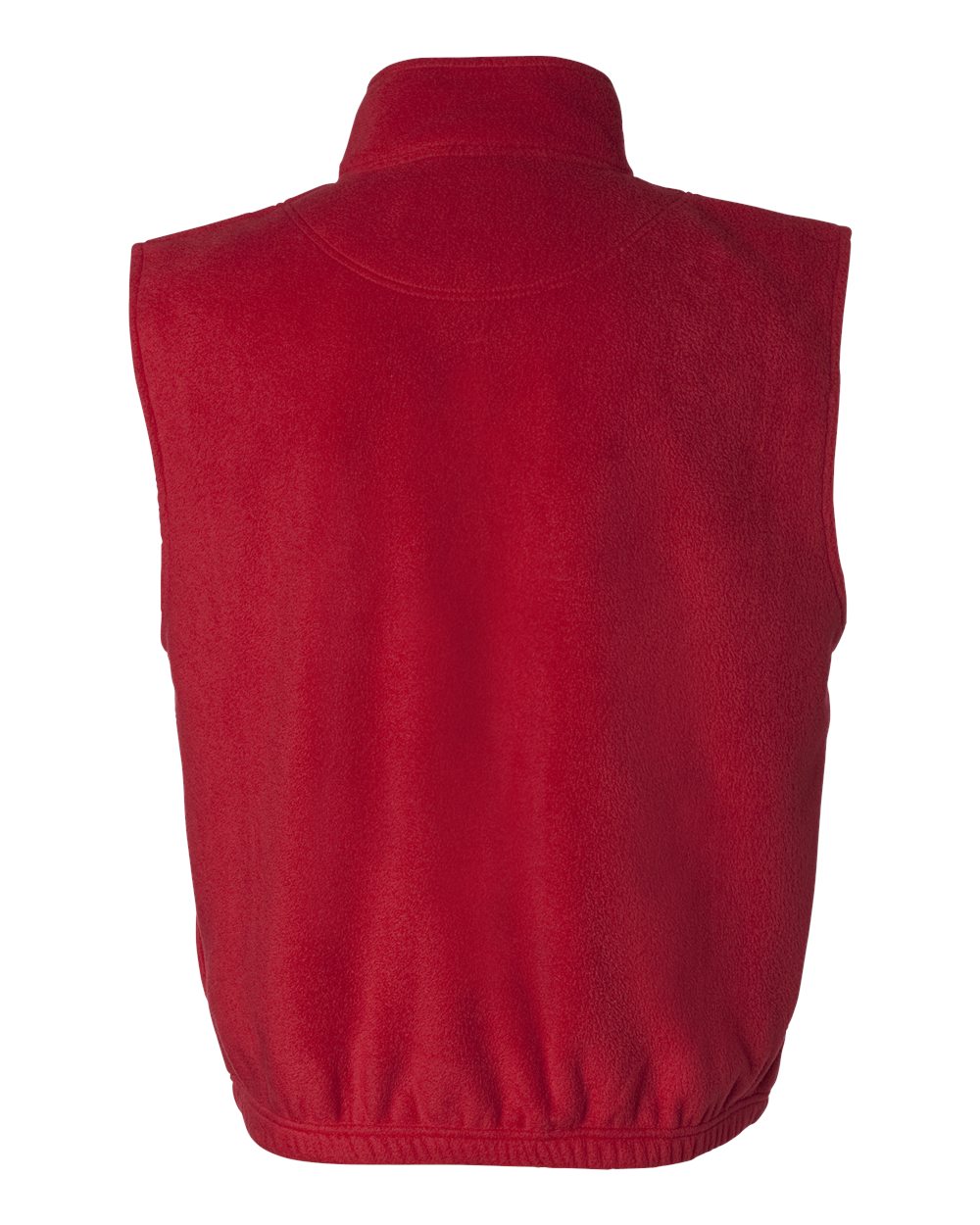 Rear View of Red Fleece Full-Zip Vest - 3010
