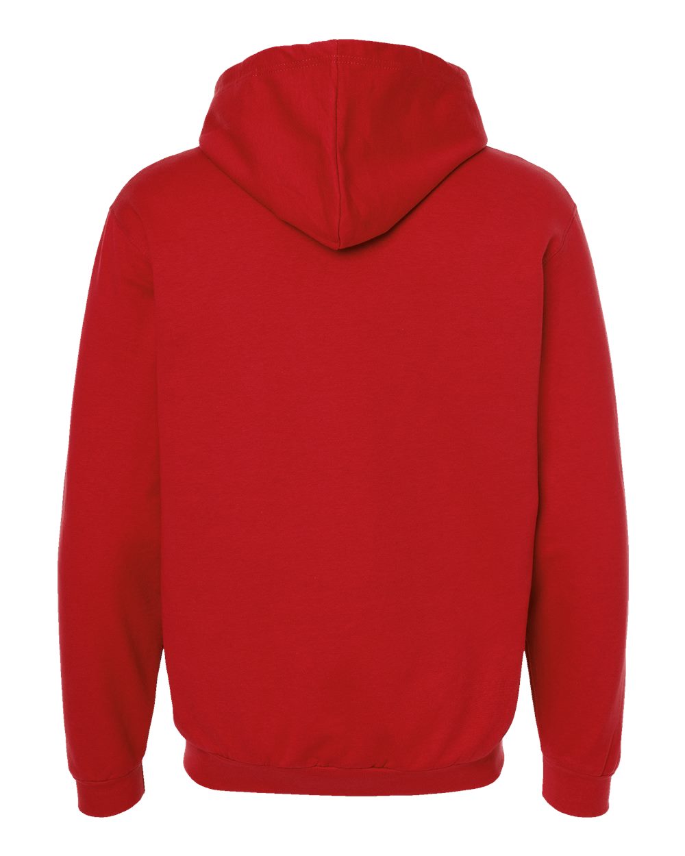 Rear View of Red Full-Zip Hooded Sweatshirt - 331