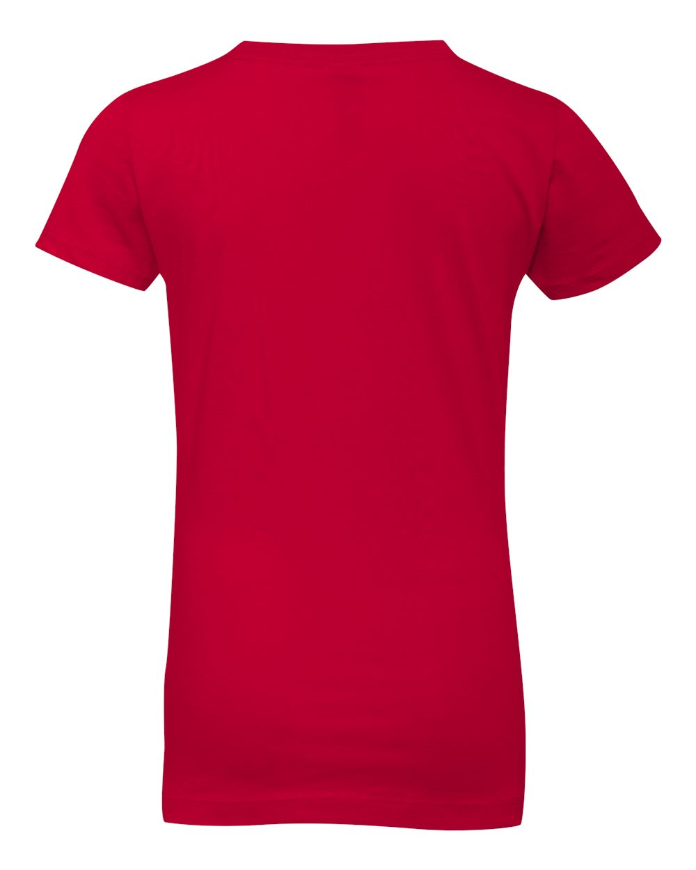 Rear View of Red Girls’ Cotton Princess T-Shirt - 3710