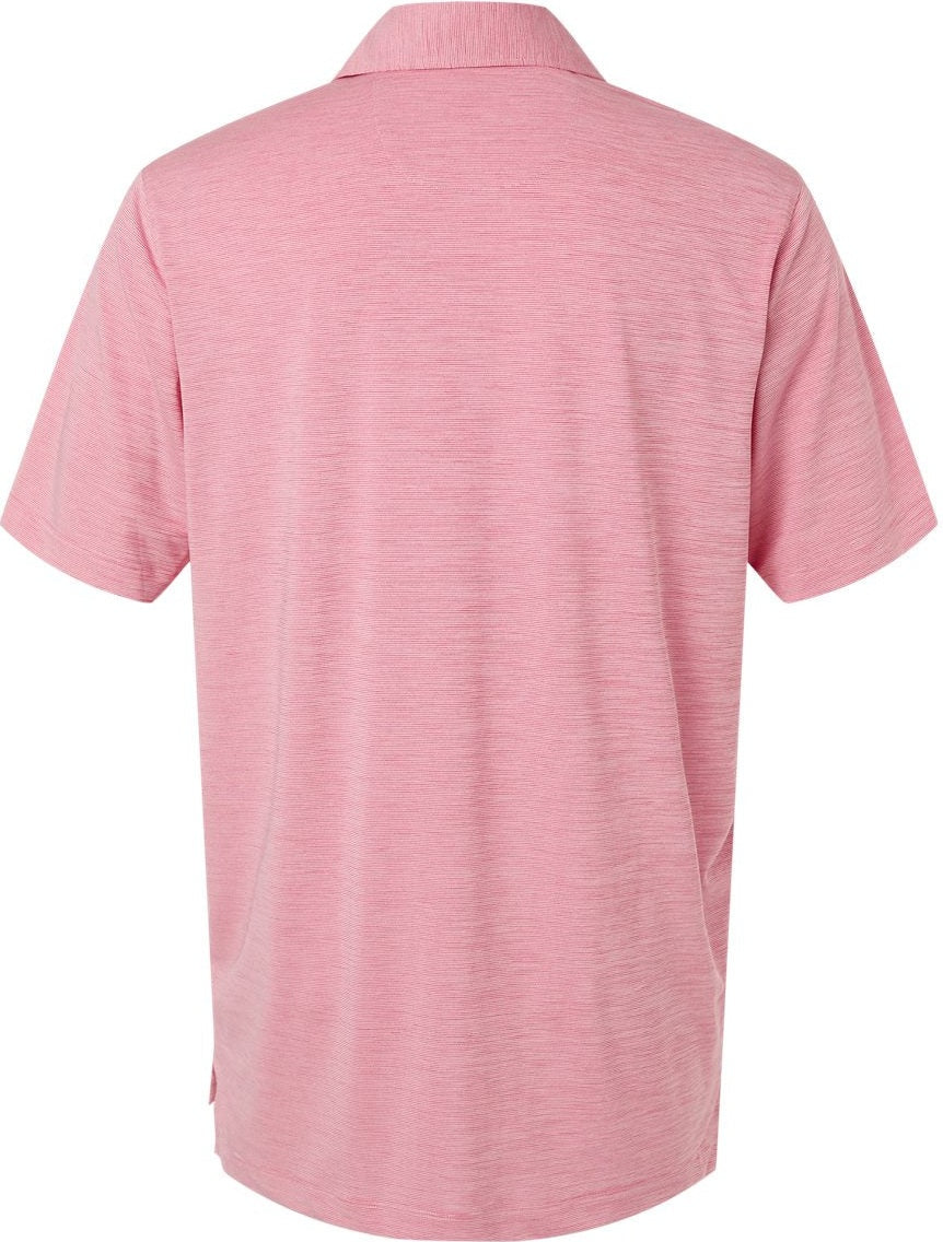 Rear View of Red Heather Men's Bohemian Striped Heather Performance Polo - 162