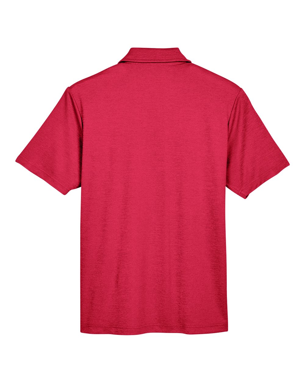 Rear View of Red Heather Men's CrownLux Performance® Address Mélange Polo - DG22