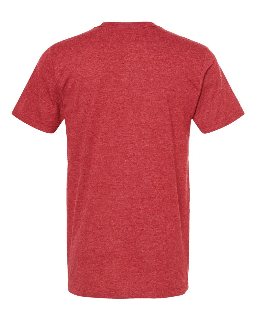 Rear View of Red Heather Premium Cotton Blend T-Shirt - 541