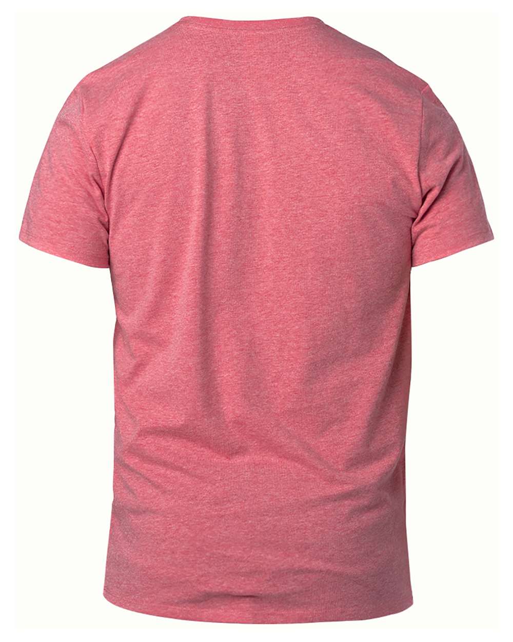 Rear View of Red Heather Ultimate CVC T-Shirt - 100A