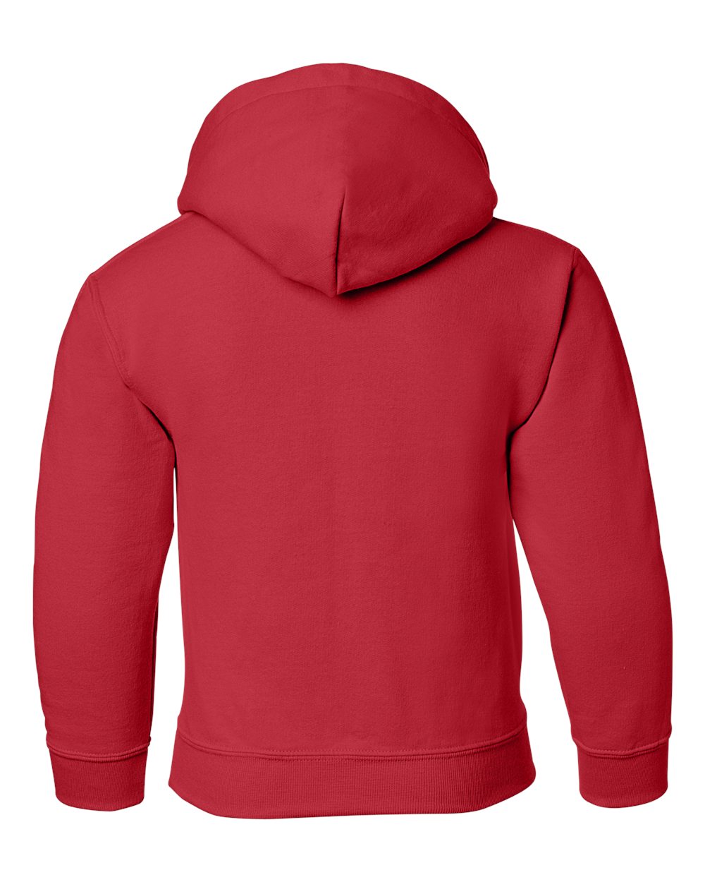 Rear View of Red Heavy Blend™ Youth Hooded Sweatshirt - 18500B