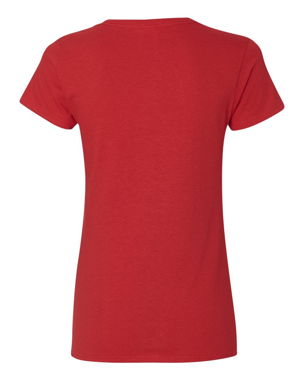 Rear View of Red Heavy Cotton™ Women’s V-Neck T-Shirt - 5V00L