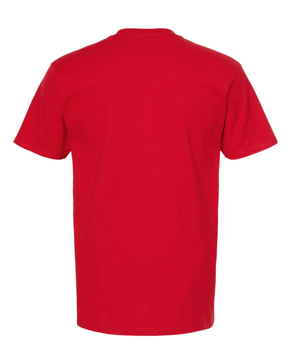 Rear View of Red Heavyweight Jersey Pocket T-Shirt - 293