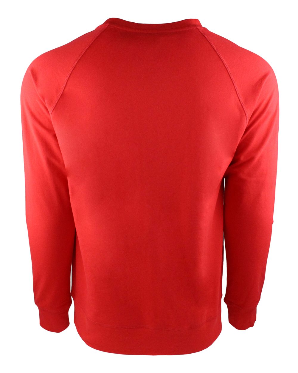 Rear View of Red Laguna Raglan Crewneck Sweatshirt - 9000