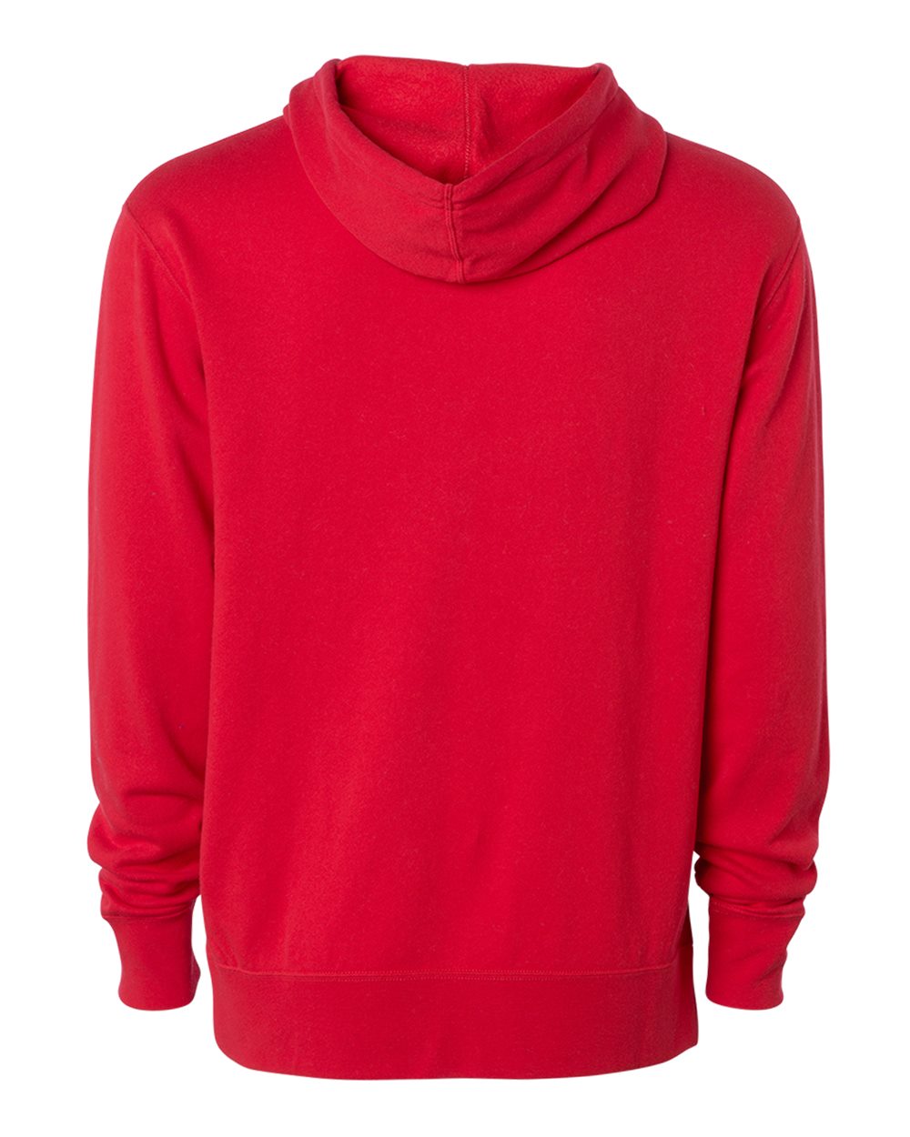 Rear View of Red Lightweight Hooded Sweatshirt - AFX90UN