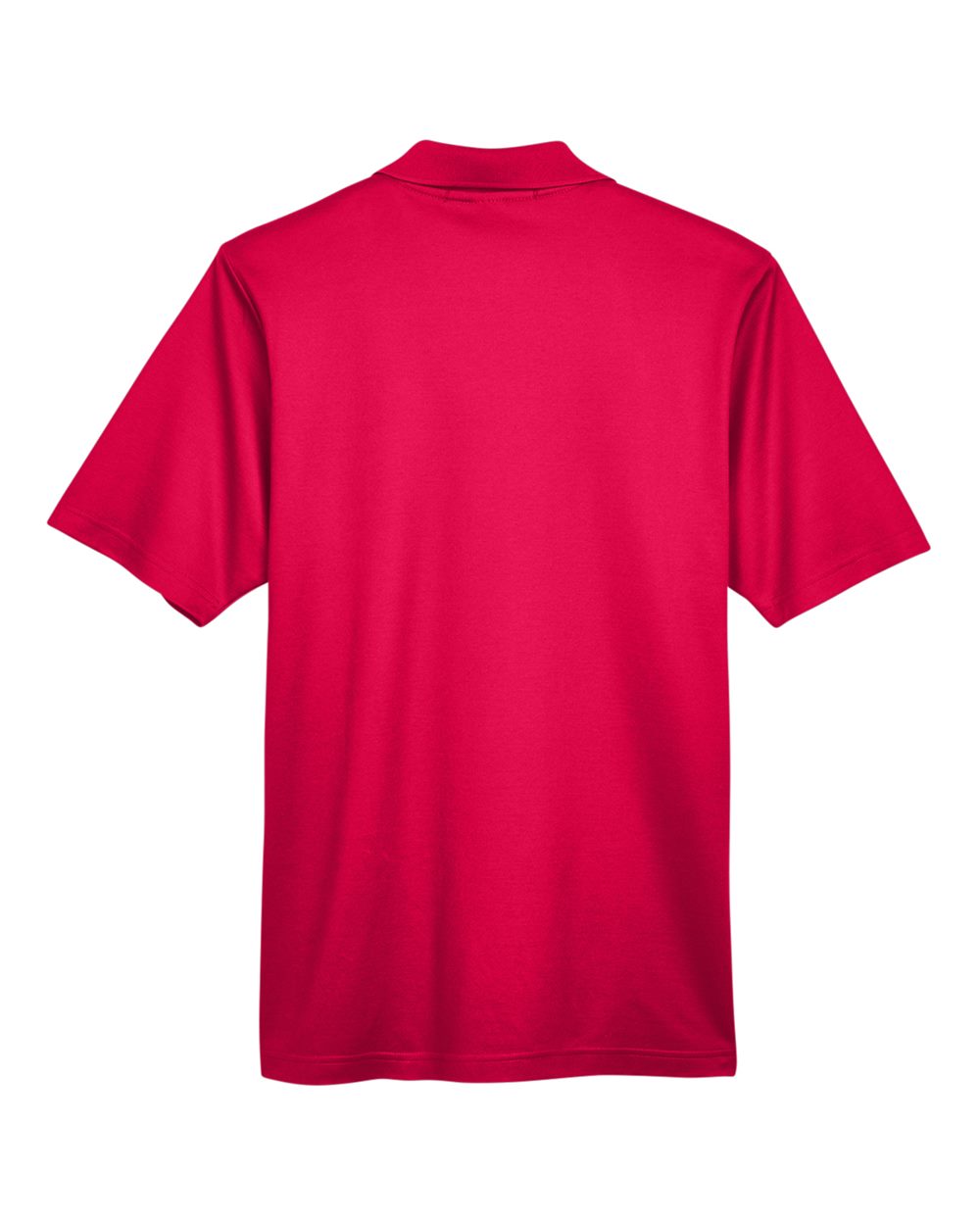 Rear View of Red Men's CrownLux Performance® Plaited Polo - DG20