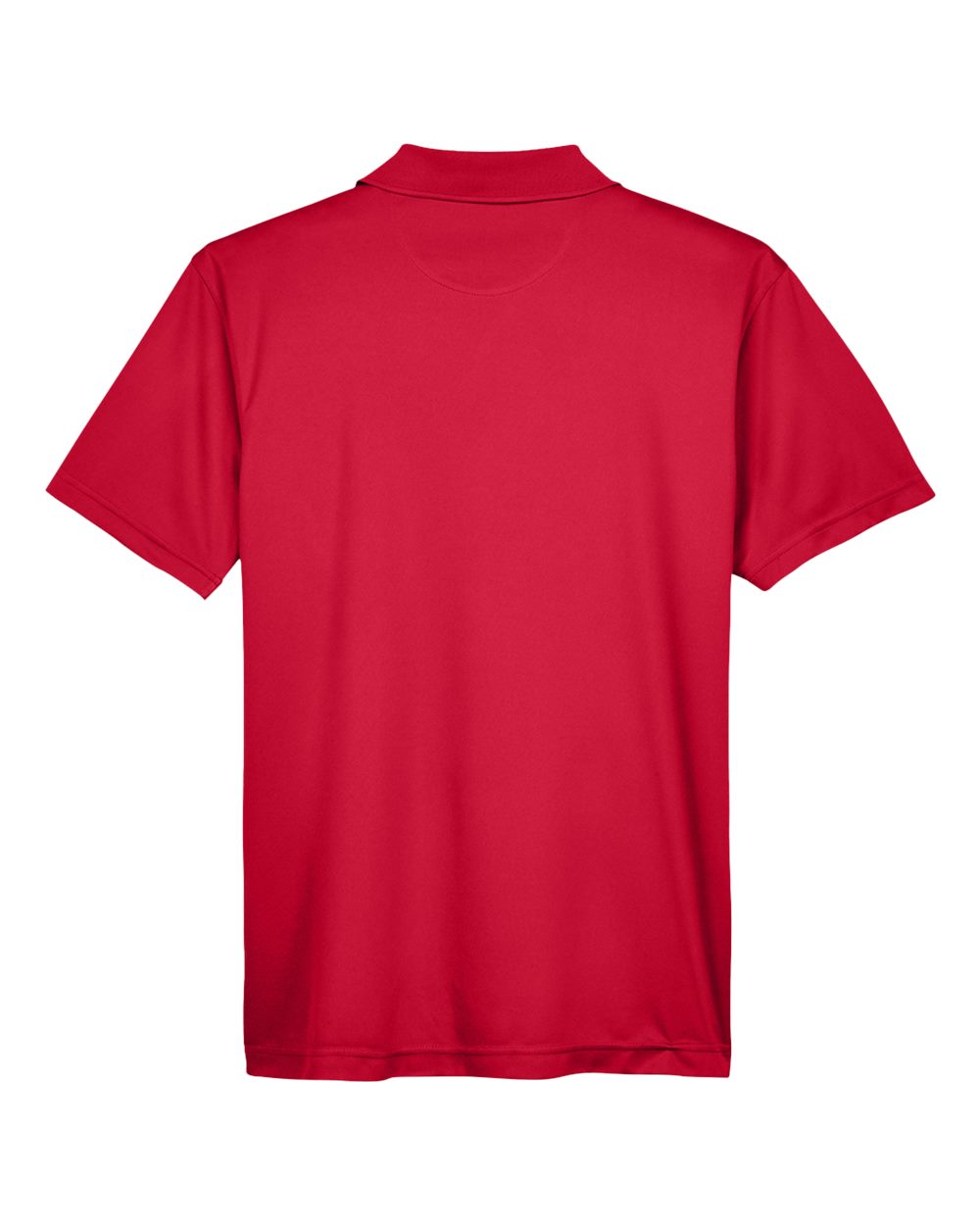 Rear View of Red Men's Polyester Jersey Polo - M315