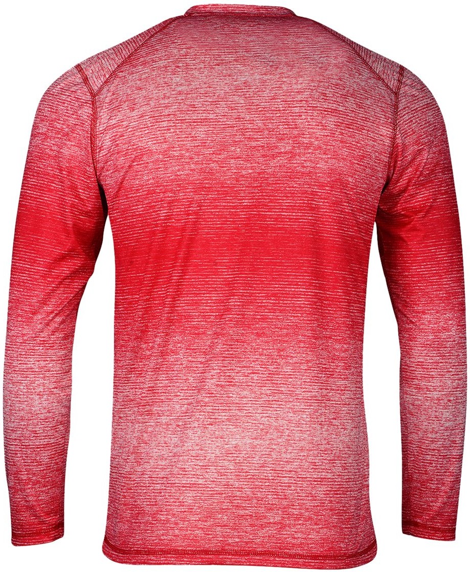 Rear View of Red Mirage Performance Long Sleeve T-Shirt - 234