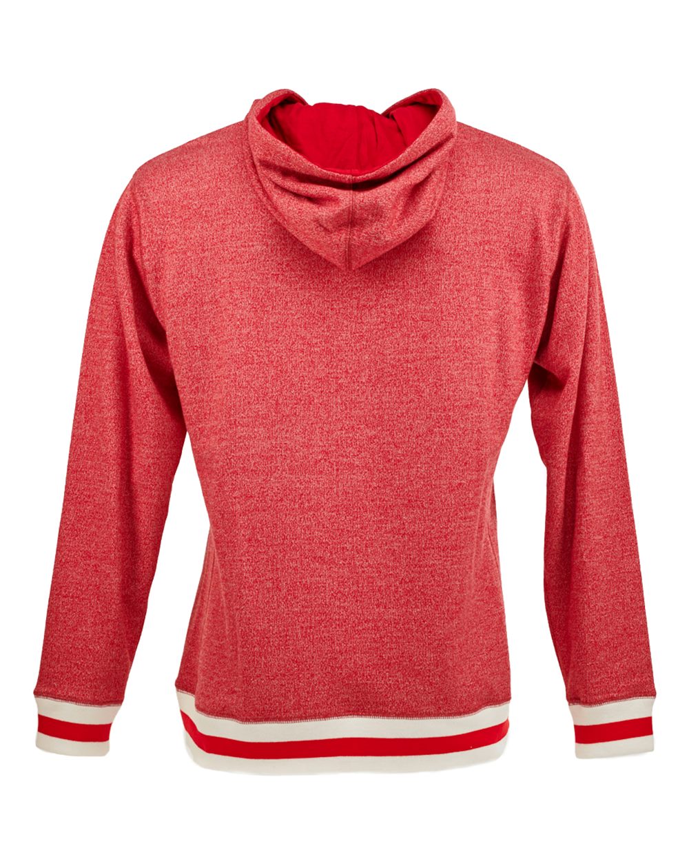 Rear View of Red Pepper Peppered Fleece Lapover Hooded Sweatshirt - 8701