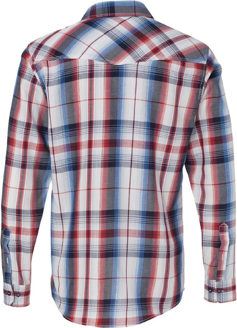 Rear View of Red Plaid Shirt - 8202