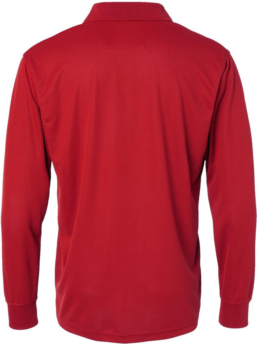Front View of Red Prescott Long Sleeve Polo - 110