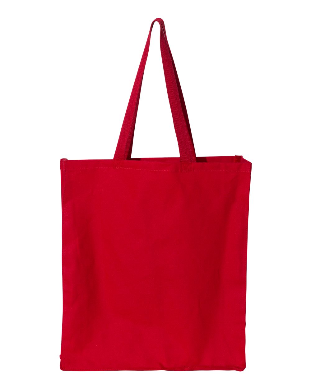 Rear View of Red Promotional Shopper Tote - OAD100