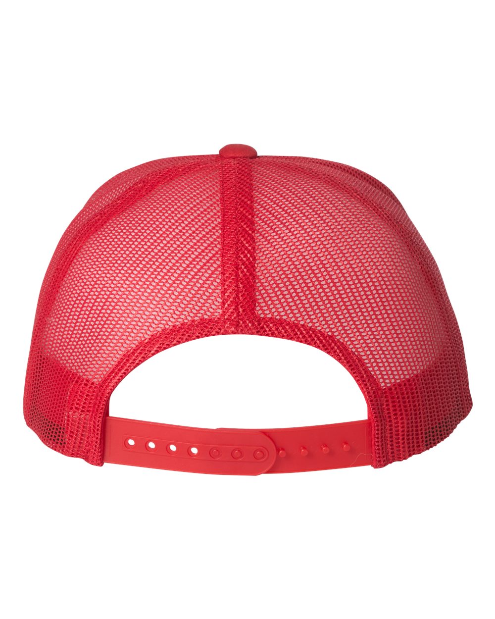 Front View of Red Retro Trucker Cap - 6606