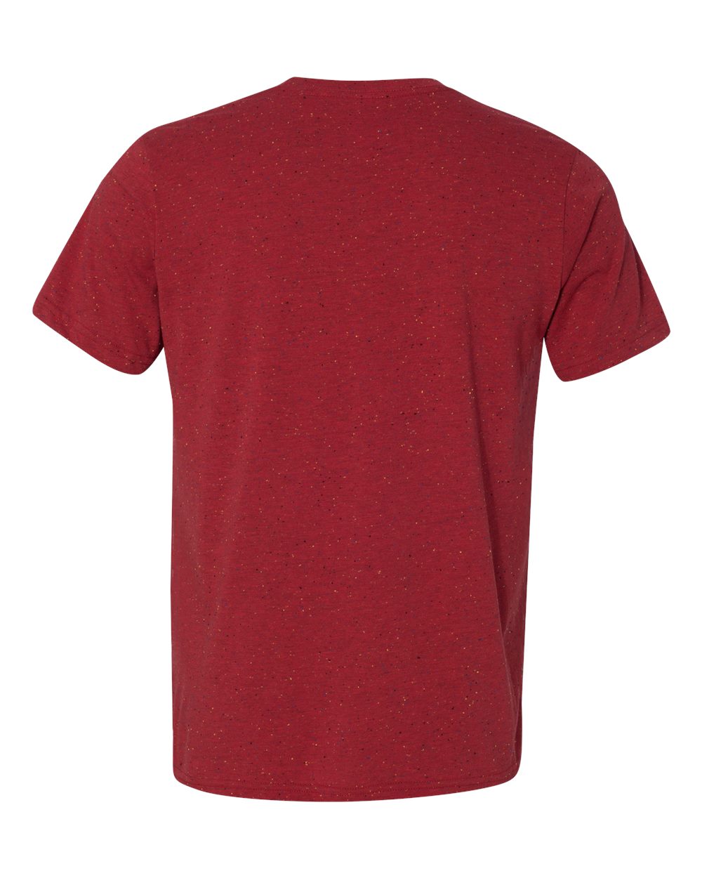 Rear View of Red Speckled Texture Tee - 3650