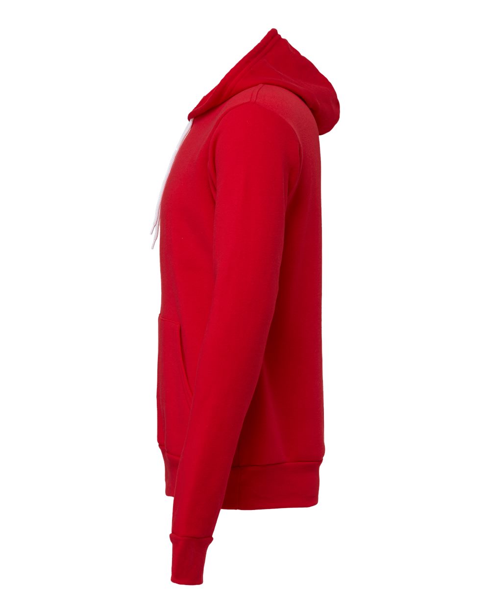 Rear View of Red Sponge Fleece Hoodie - 3719