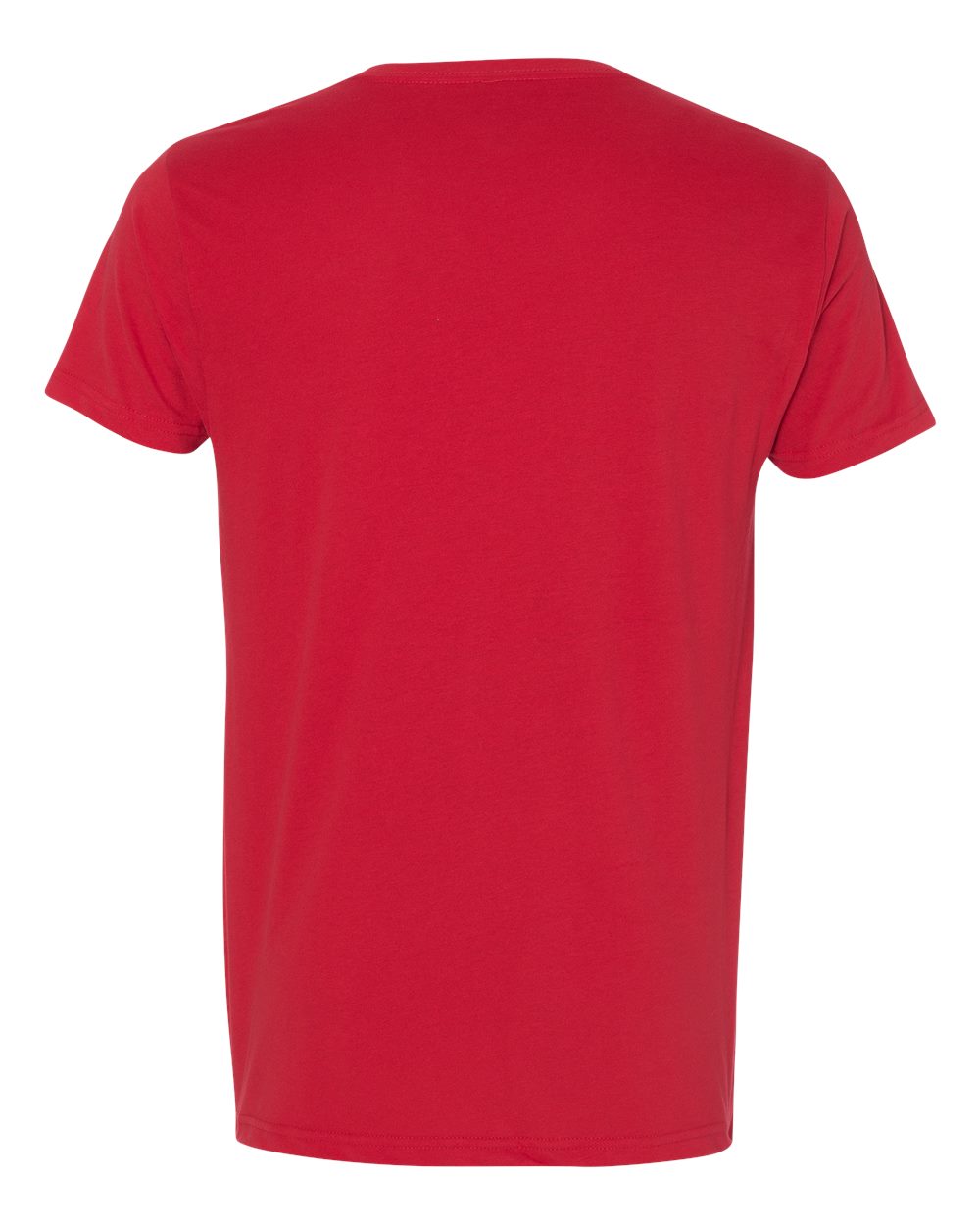 Rear View of Red Sueded V-Neck T-Shirt - 6440