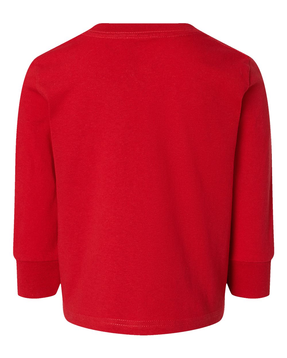 Rear View of Red Toddler Cotton Jersey Long Sleeve Tee - 3311