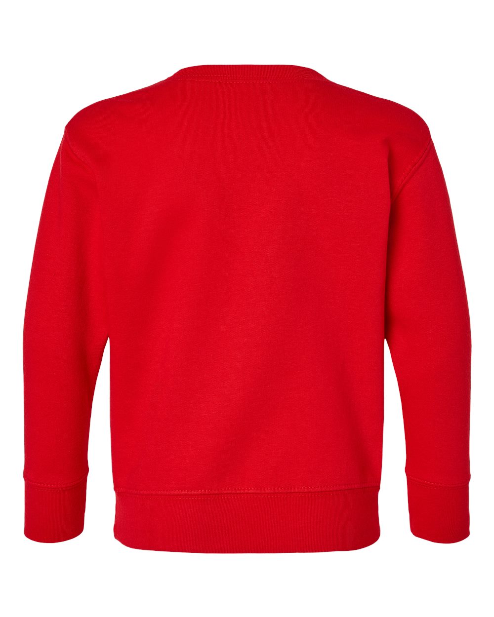 Rear View of Red Toddler Fleece Crewneck Sweatshirt - 3317