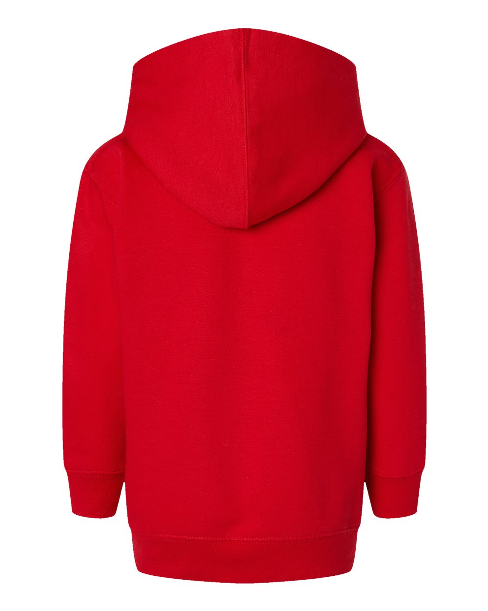 Rear View of Red Toddler Pullover Fleece Hoodie - 3326