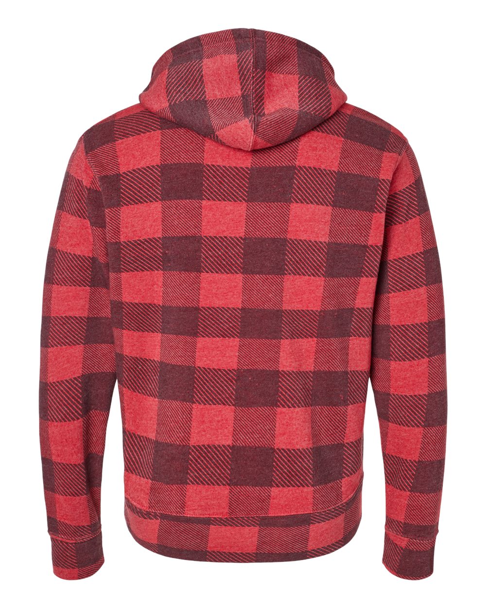 Rear View of Red Triblend Buffalo Triblend Fleece Hooded Sweatshirt - 8871