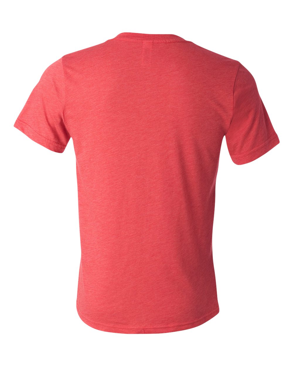 Rear View of Red Triblend Triblend V-Neck Short Sleeve Tee - 3415