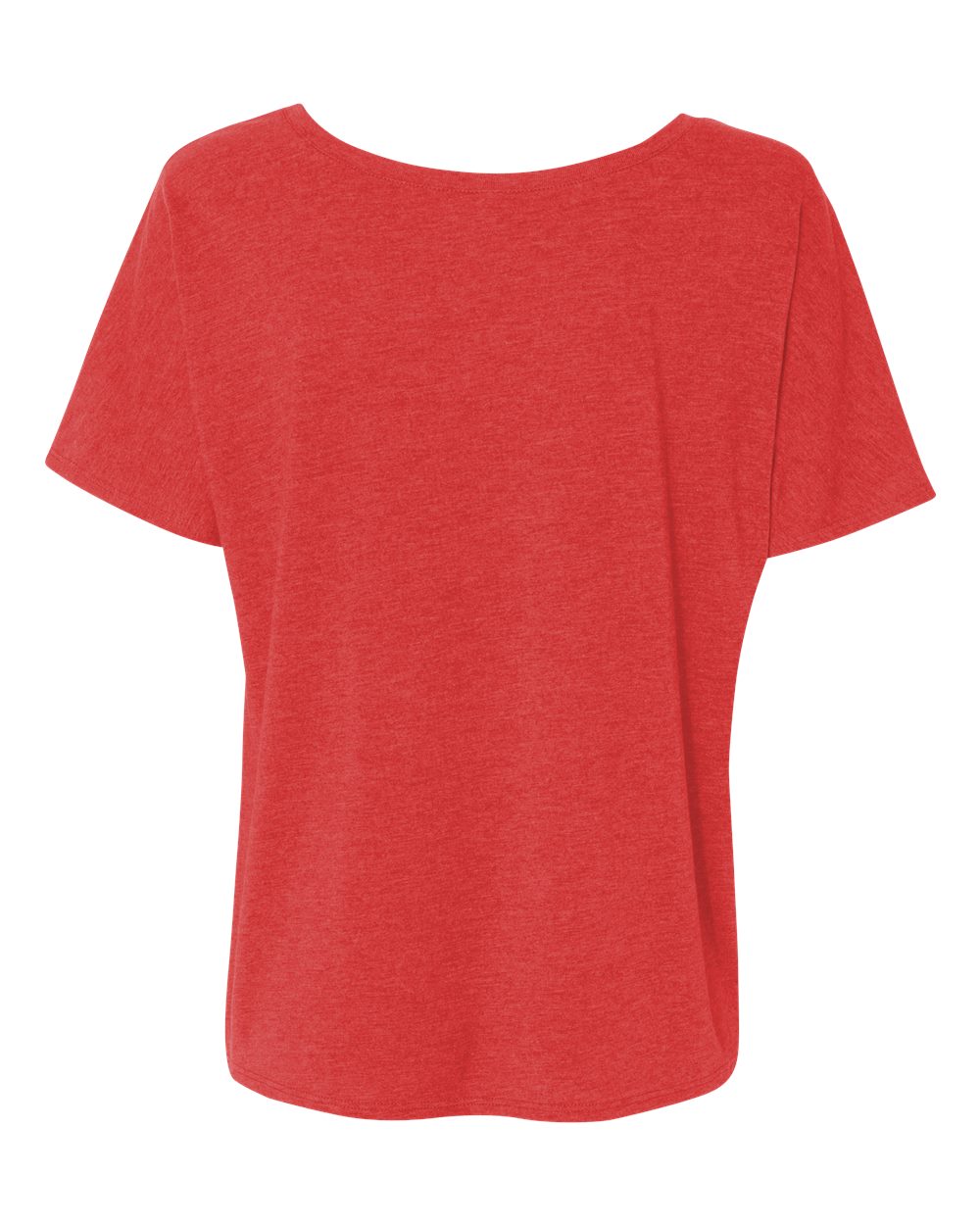 Rear View of Red Triblend Women’s Slouchy Tee - 8816