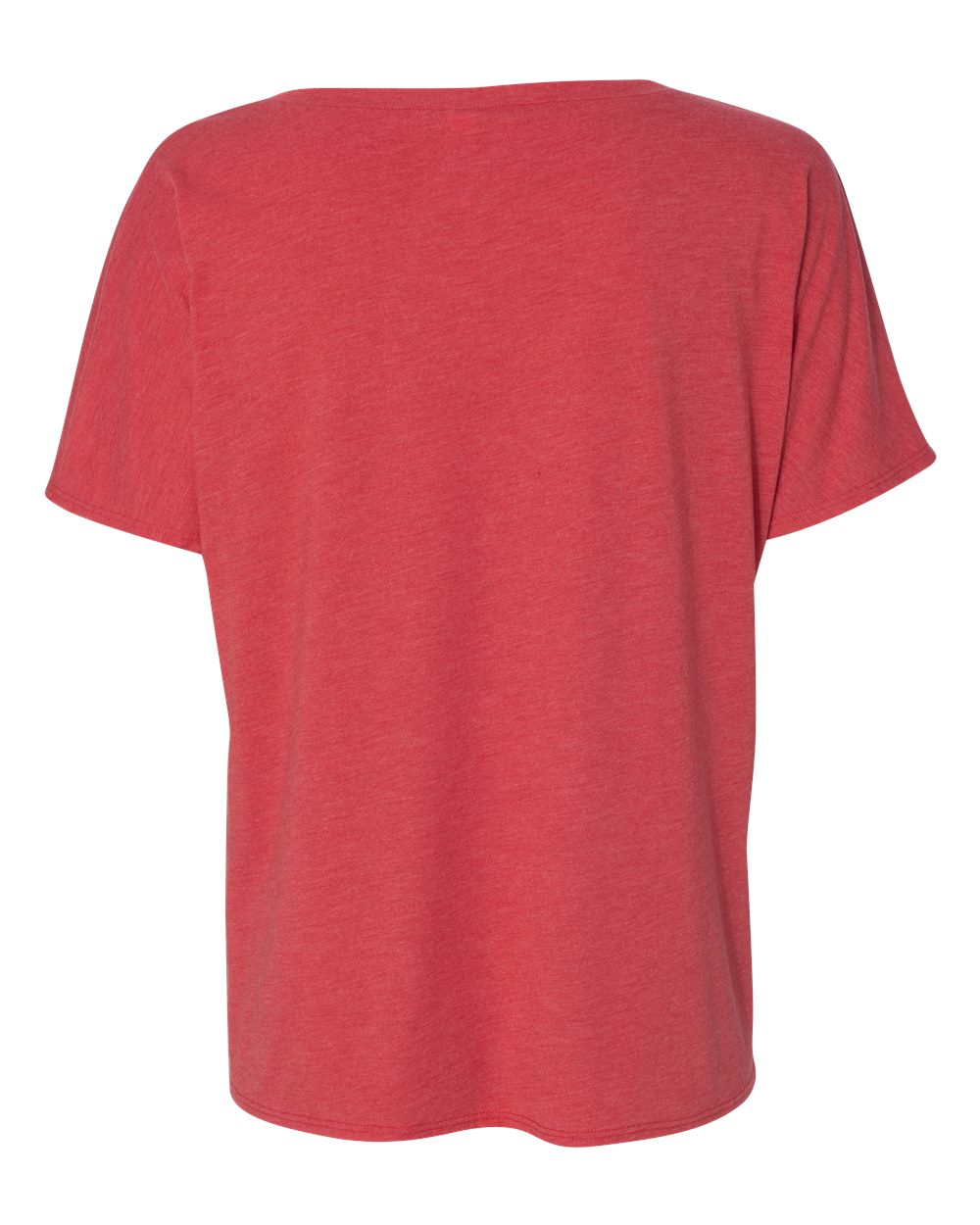 Rear View of Red Triblend Women’s Slouchy V-Neck Tee - 8815