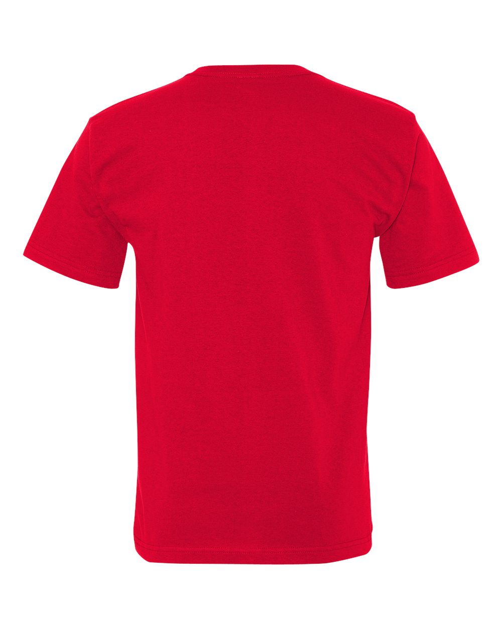Rear View of Red USA-Made Midweight Pocket T-Shirt - 5070