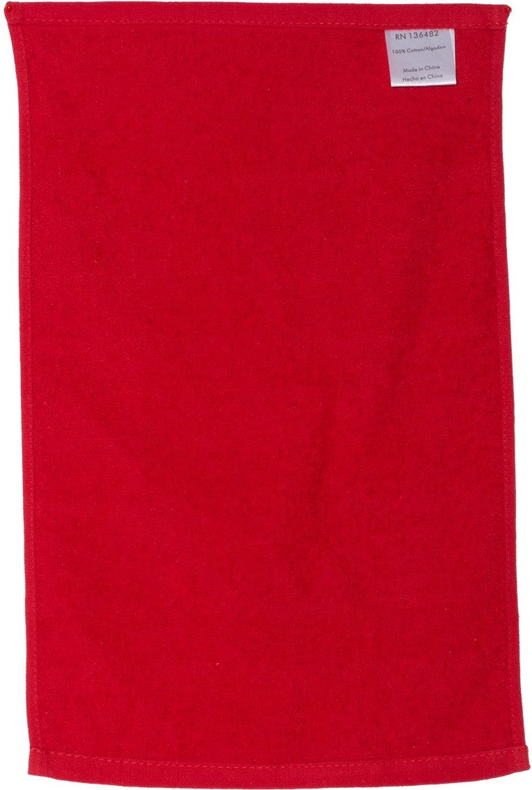 Rear View of Red Value Rally Towel - OAD1118