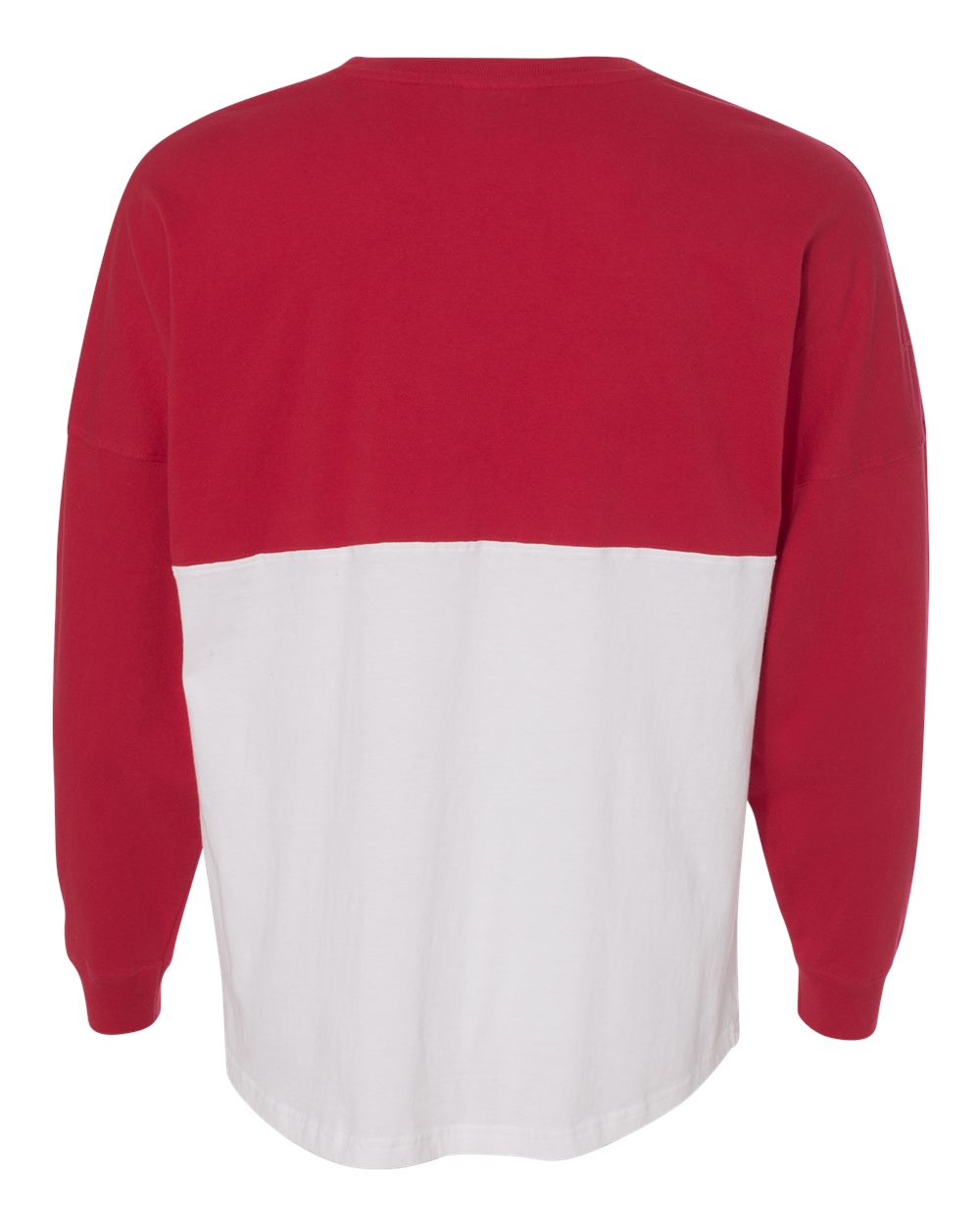 Rear View of Red/ White Game Day Jersey Long Sleeve T-Shirt - 8229
