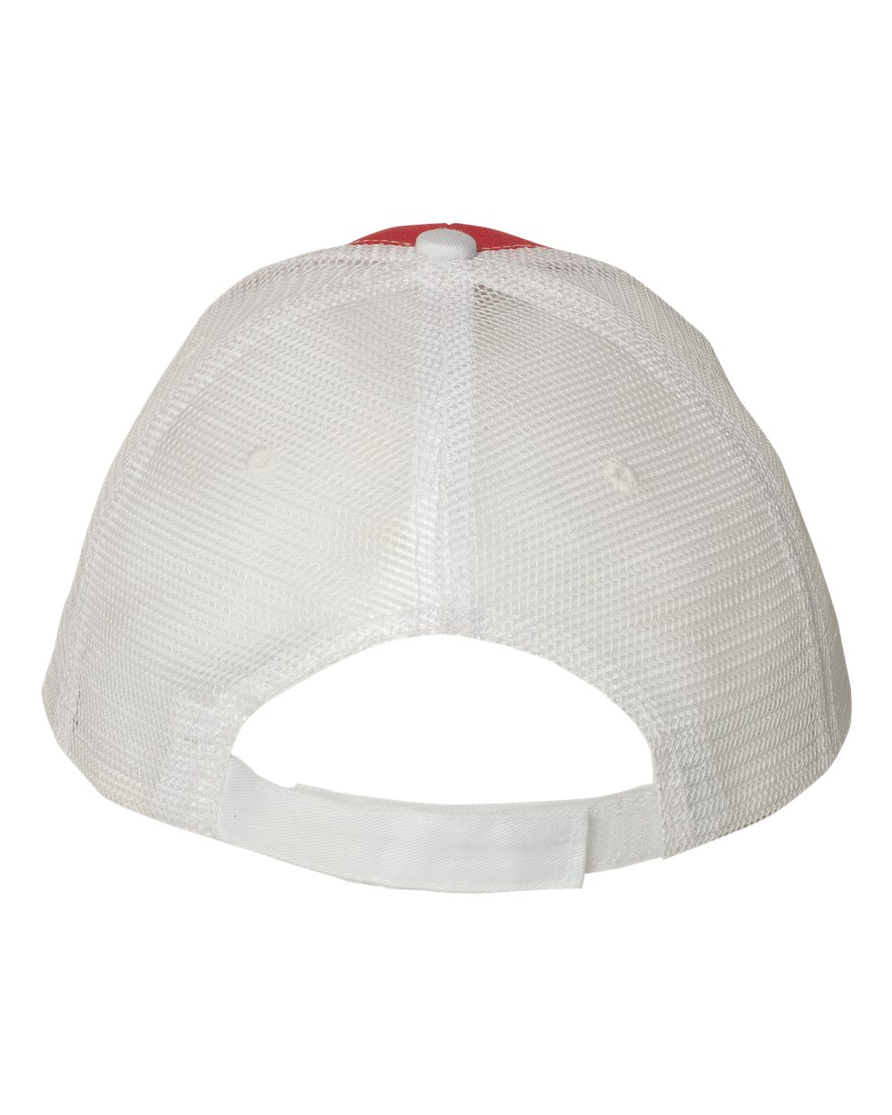 Rear View of Red/ White Sandwich Trucker Cap - S102