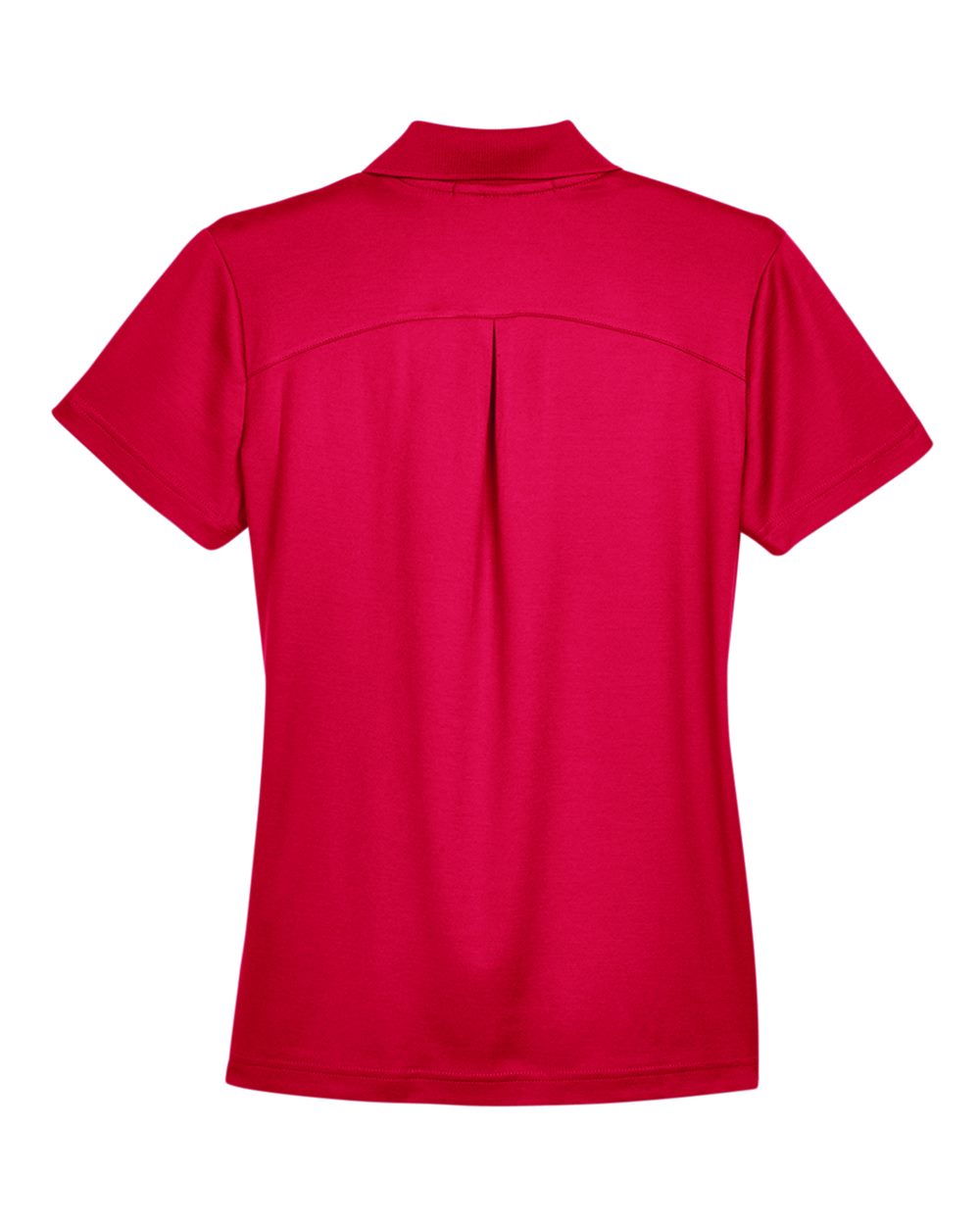 Rear View of Red Women's CrownLux Performance® Plaited Polo - DG20W