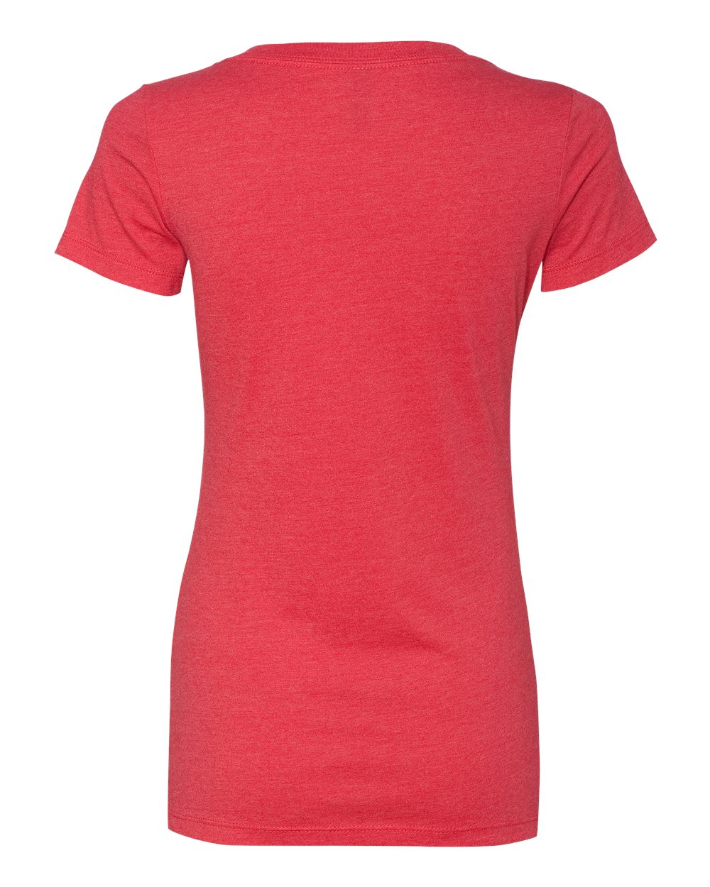 Rear View of Red Women’s CVC Deep V-Neck T-Shirt - 6640