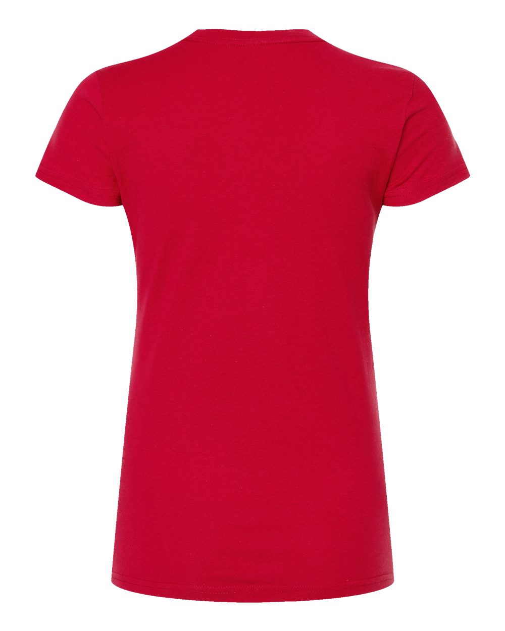 Rear View of Red Women's Fine Jersey Slim Fit T-Shirt - 213