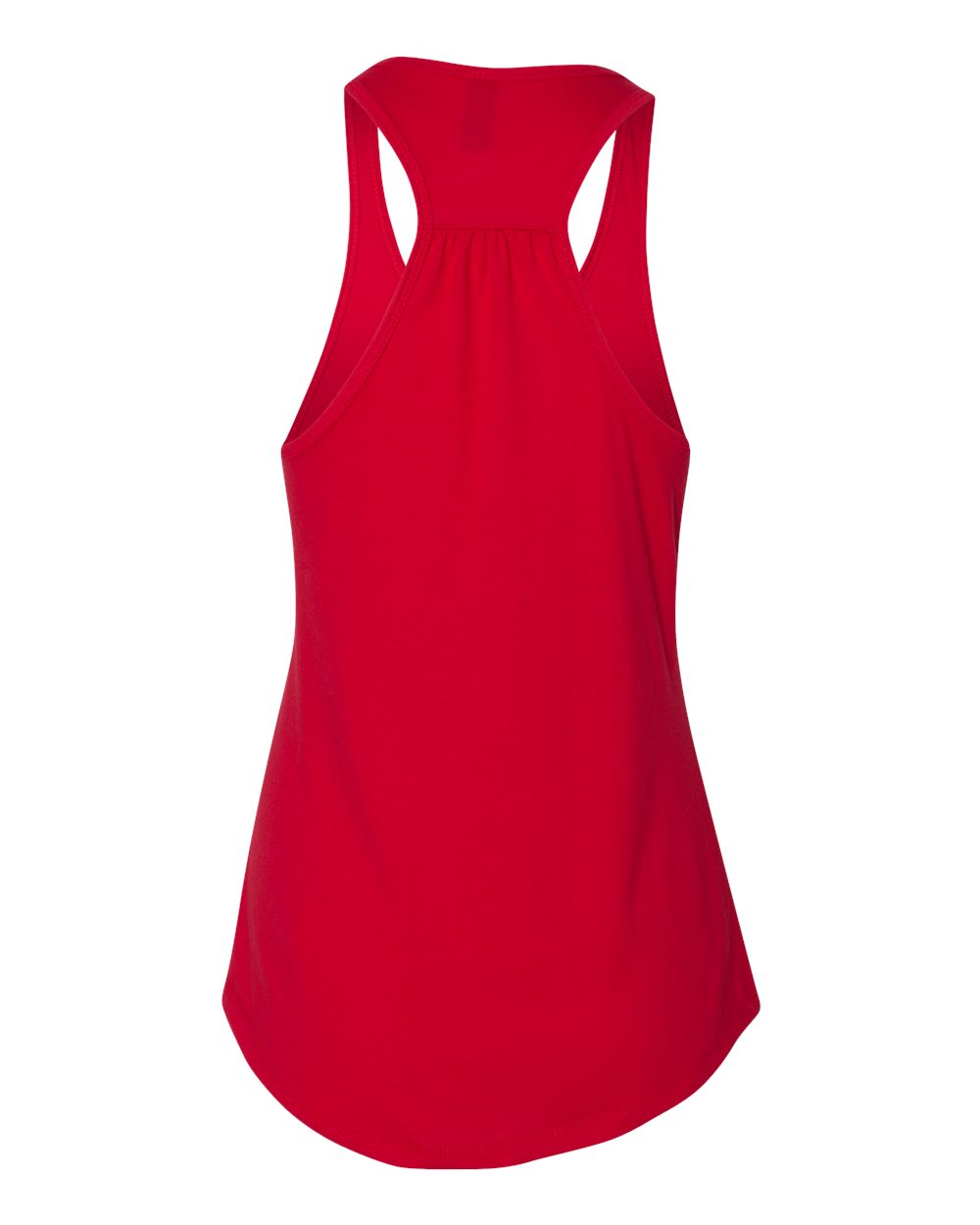 Rear View of Red Women's Gathered Racerback Tank - 6338