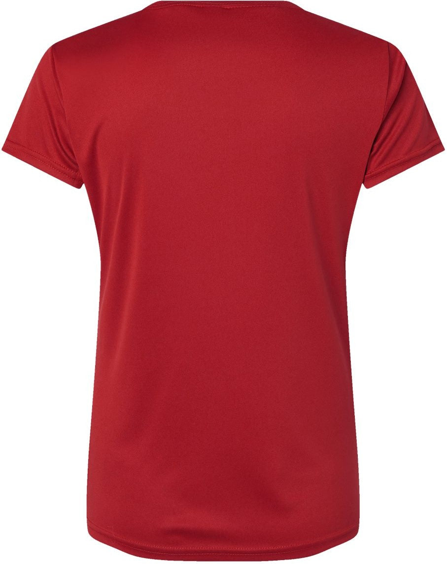 Front View of Red Women's Islander Performance T-Shirt - 204