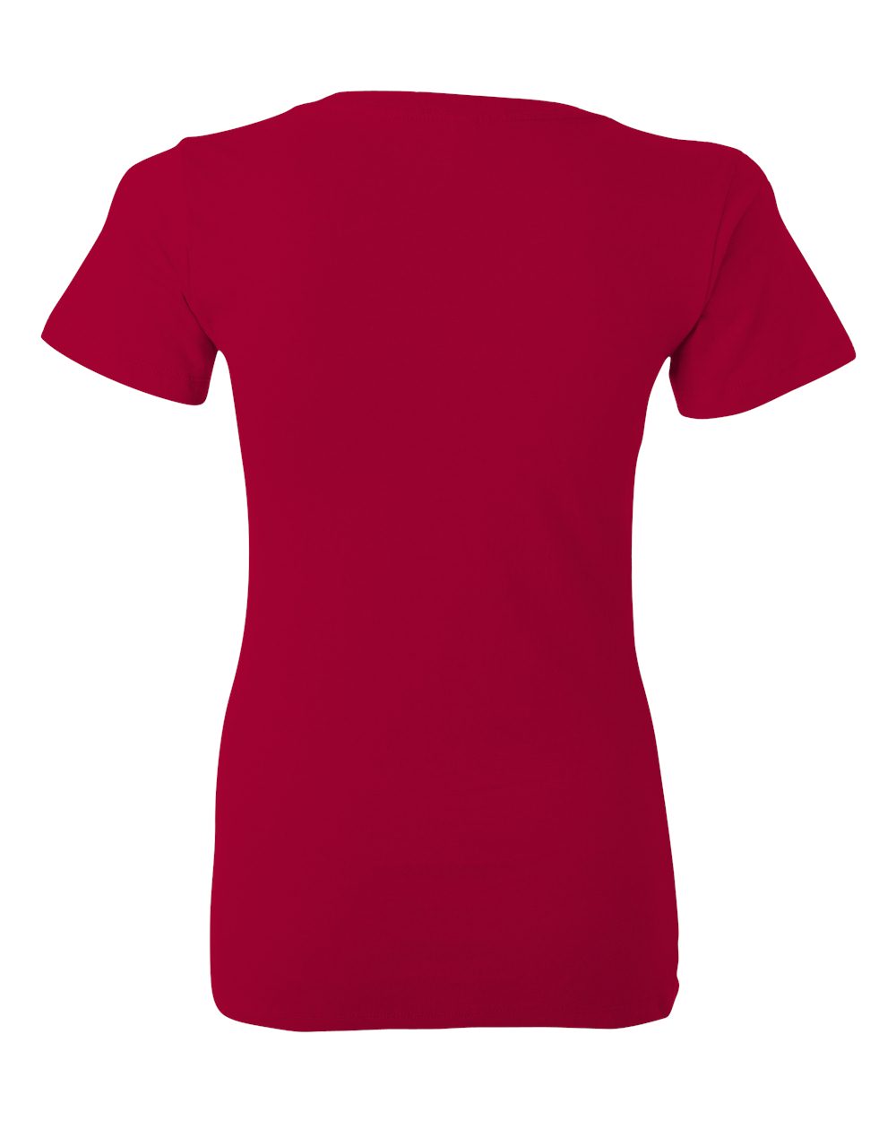 Rear View of Red Women’s Jersey Deep V-Neck Tee - 6035