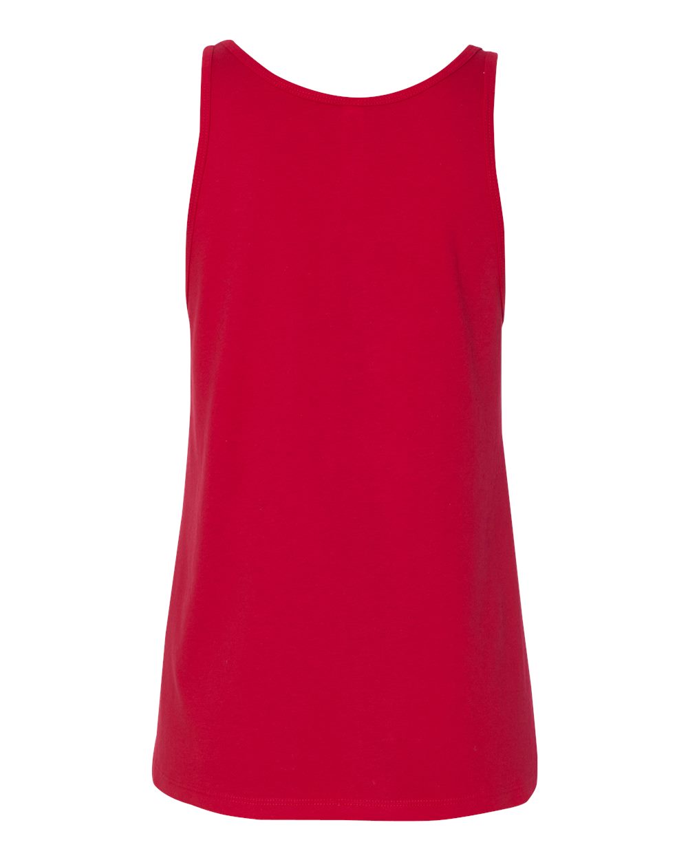 Rear View of Red Women’s Relaxed Jersey Tank - 6488
