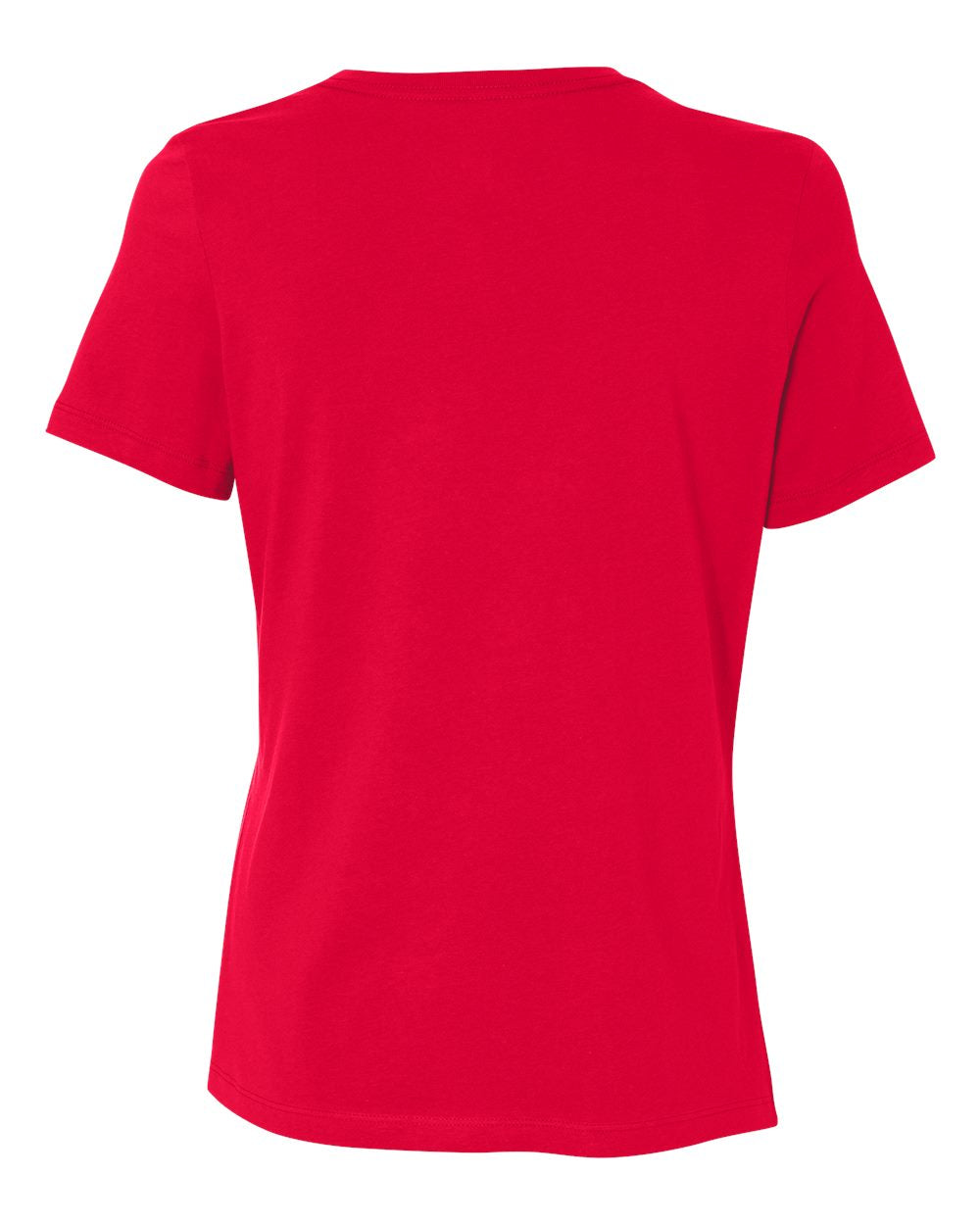 Rear View of Red Women’s Relaxed Jersey Tee - 6400