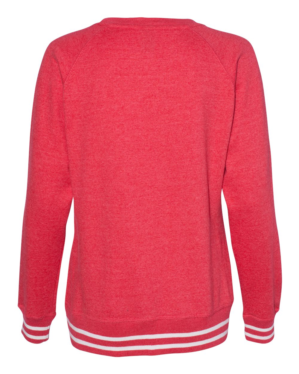 Rear View of Red Women’s Relay Crewneck Sweatshirt - 8652