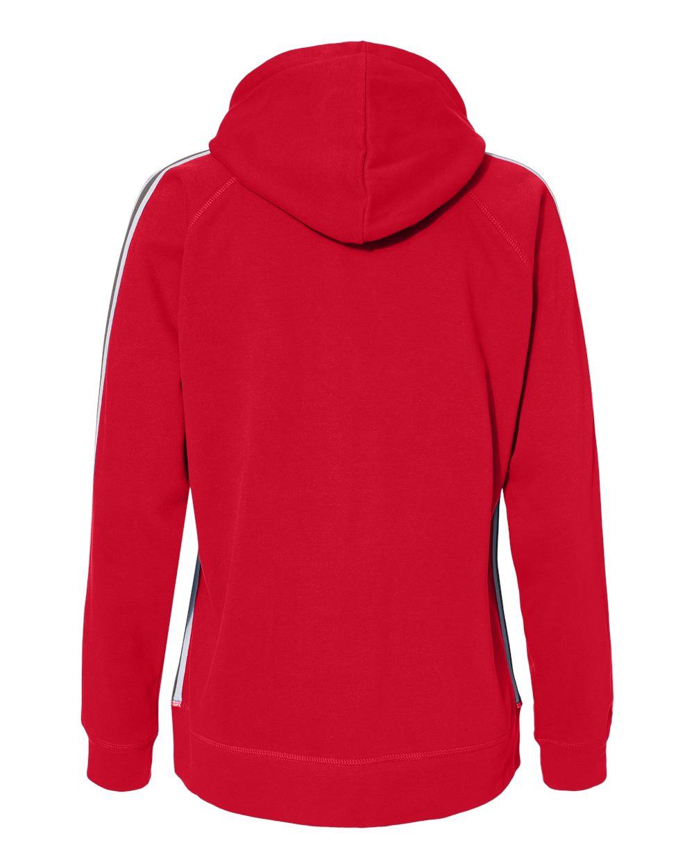Rear View of Red Women's Rival Fleece Hooded Sweatshirt - 8642