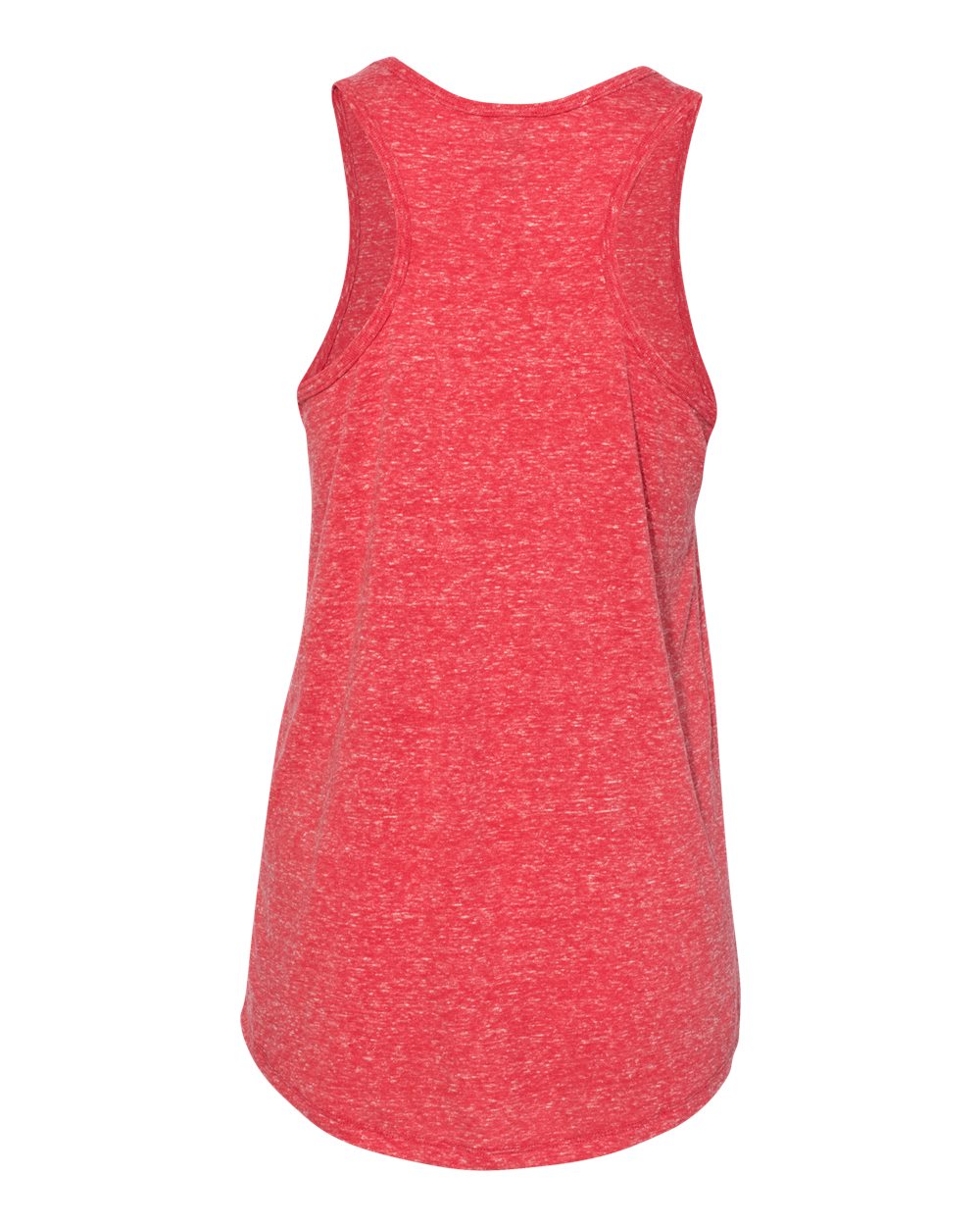 Rear View of Red Women's Snow Heather Jersey Racerback Tank Top - 88WTKR