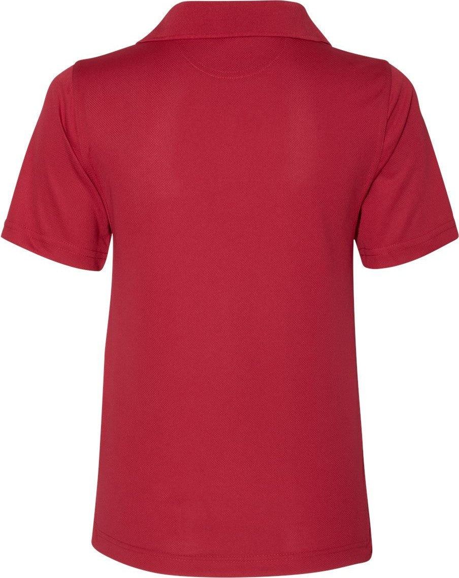 Rear View of Red Women's Value Polyester Polo - 5100