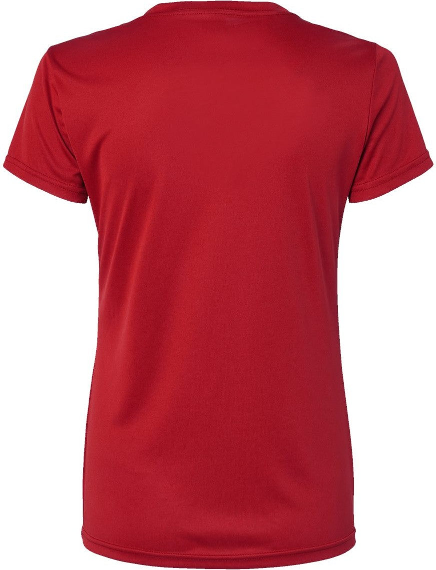 Front View of Red Women's Vera V-Neck T-Shirt - 203