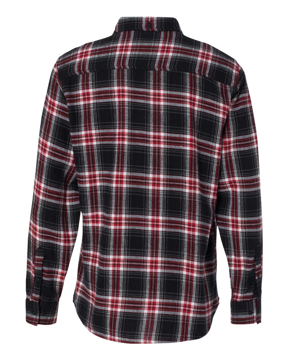 Rear View of Red Yarn-Dyed Flannel Shirt - 8210