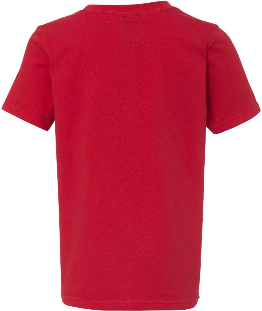 Rear View of Red Youth Cotton T-Shirt - 3310